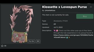 [EVENT] How to get the KLOSSETTE X LOVESPUN PURSE in ROBLOX HIGH SCHOOL 2 | Roblox