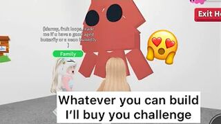 Whatever you can build , I’ll buy you challenge | Roblox | Adopt me