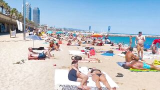 Beach Barceloneta, Barcelona beach walk ????️walking Spain best beaches