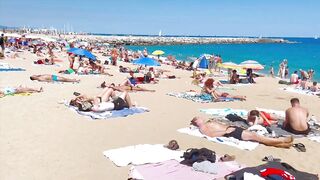 Beach Barceloneta, Barcelona beach walk ????️walking Spain best beaches