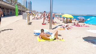 Beach Barceloneta, Barcelona beach walk ????️walking Spain best beaches