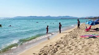 IBIZA Beach Summer - MALLORCA SPAIN S'Arenal Beach Listen The Music And Walking 4K