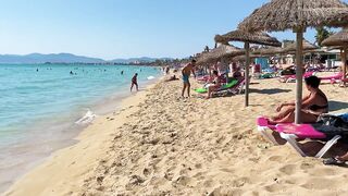 IBIZA Beach Summer - MALLORCA SPAIN S'Arenal Beach Listen The Music And Walking 4K