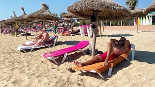 IBIZA Beach Summer - MALLORCA SPAIN S'Arenal Beach Listen The Music And Walking 4K