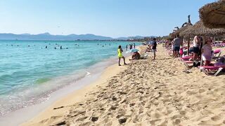 IBIZA Beach Summer - MALLORCA SPAIN S'Arenal Beach Listen The Music And Walking 4K