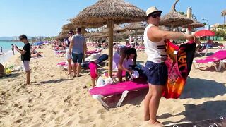 IBIZA Beach Summer - MALLORCA SPAIN S'Arenal Beach Listen The Music And Walking 4K