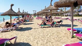 IBIZA Beach Summer - MALLORCA SPAIN S'Arenal Beach Listen The Music And Walking 4K