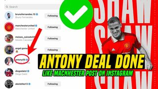 Antony Like Mnachester United Post On Instagram ????Anotny Join Man Utd ✅