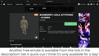 [FREE ITEM] How to get the BURBERRY LOLA ATTITUDE - HYDRO EMOTE | Roblox