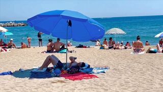 Barcelona beach walk, beach Somorrostro????walking Spain best beaches