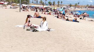 Barcelona beach walk, beach Somorrostro????walking Spain best beaches