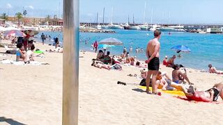 Barcelona beach walk, beach Somorrostro????walking Spain best beaches