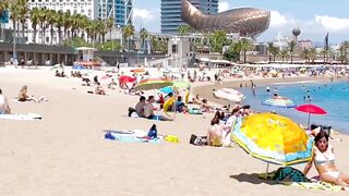 Barcelona beach walk, beach Somorrostro????walking Spain best beaches