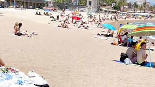 Barcelona beach walk, beach Somorrostro????walking Spain best beaches