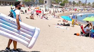 Barcelona beach walk, beach Somorrostro????walking Spain best beaches