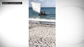 Cuban Migrants Come Ashore On Dania Beach