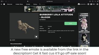 [FREE ITEM] How to get the BURBERRY LOLA ATTITUDE - BLOOM EMOTE | Roblox