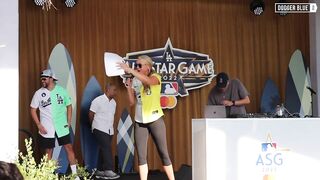 2022 All-Star Celebrity Softball Game: Bad Bunny & Jennie Finch introduce teams