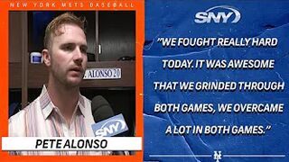 Pete Alonso on 'grinding through both games of doubleheader sweep, Max Scherzer leadership