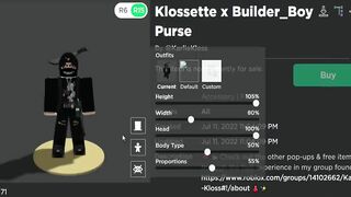 FREE ACCESSORIES! HOW TO GET Klossette x Builder_Boy Purse & Klossette Oversized Sweater! (ROBLOX)