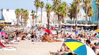 Walking beach Sant Sebastia/ Barcelona beach walk