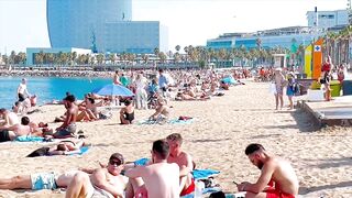 Walking beach Sant Sebastia/ Barcelona beach walk