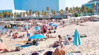 Walking beach Sant Sebastia/ Barcelona beach walk