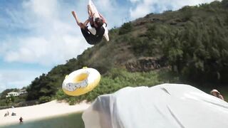 SLIP ‘N’ SLIDE OF DEATH v.s GIRLS IN BIKINIS! (HAWAII)