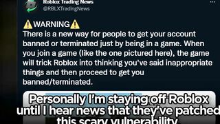 ROBLOX GAMES ARE TERMINATING PLAYERS *WARNING*