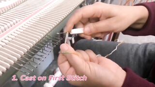 Stretching Ribbing Cast On For Knitting Machine - adopted from hand knitting cast on