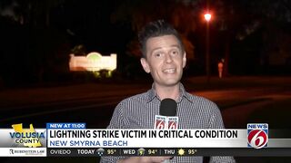 Man struck by lightning in New Smyrna Beach in critical condition, officials say