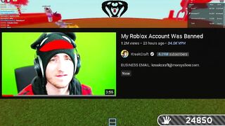 Roblox Game HACK Got KREEKCRAFT A BAN IShowspeed and more...