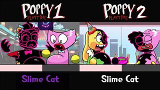 [Animation] BLACK VS PINK Food Challenge Comparison | Bunzo,Freddy vs Kissy Missy Mukbang| SLIME CAT