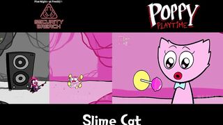 [Animation] BLACK VS PINK Food Challenge Comparison | Bunzo,Freddy vs Kissy Missy Mukbang| SLIME CAT