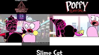 [Animation] BLACK VS PINK Food Challenge Comparison | Bunzo,Freddy vs Kissy Missy Mukbang| SLIME CAT