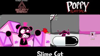 [Animation] BLACK VS PINK Food Challenge Comparison | Bunzo,Freddy vs Kissy Missy Mukbang| SLIME CAT