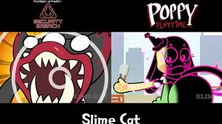 [Animation] BLACK VS PINK Food Challenge Comparison | Bunzo,Freddy vs Kissy Missy Mukbang| SLIME CAT