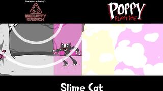 [Animation] BLACK VS PINK Food Challenge Comparison | Bunzo,Freddy vs Kissy Missy Mukbang| SLIME CAT