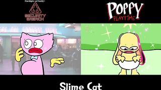 [Animation] BLACK VS PINK Food Challenge Comparison | Bunzo,Freddy vs Kissy Missy Mukbang| SLIME CAT