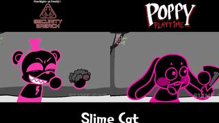 [Animation] BLACK VS PINK Food Challenge Comparison | Bunzo,Freddy vs Kissy Missy Mukbang| SLIME CAT