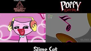 [Animation] BLACK VS PINK Food Challenge Comparison | Bunzo,Freddy vs Kissy Missy Mukbang| SLIME CAT