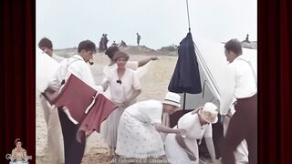 A Day at the Beach - c.1921 | AI Colorized Sound Film 4k hdr 60fps