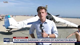 Video shows small plane crash into ocean in Huntington Beach