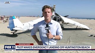 Video shows small plane crash into ocean in Huntington Beach