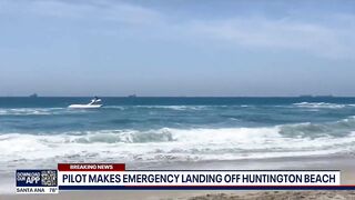 Video shows small plane crash into ocean in Huntington Beach