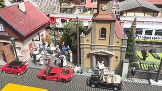 The best model railway in Germany - a miniature city with models of trains and locomotives