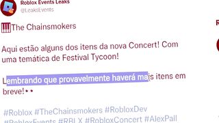 *Nuevo* CONCIERTO de ROBLOX que DARÁ Todos Estos REGALOS!? [Roblox X ChainSmokers]