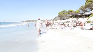 Barcelona Central Beach // Travel Barcelona Beach Walk Tour 4K