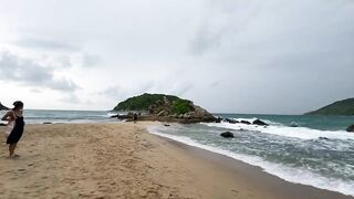 Very Bad Weather Yanui Beach Phuket Thailand July 2022