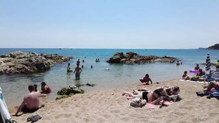 Lloret de Mar - Beach Walk tour Spain - Costa Brava - July 2022